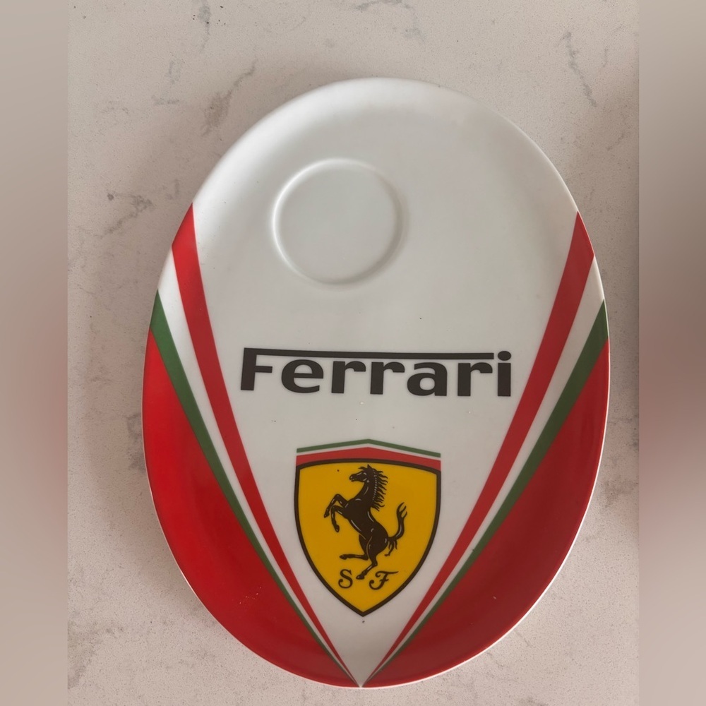 2 Ferrari Oval Plate with Red and Green Stripes